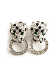 Jay Lane panther ring clip earrings