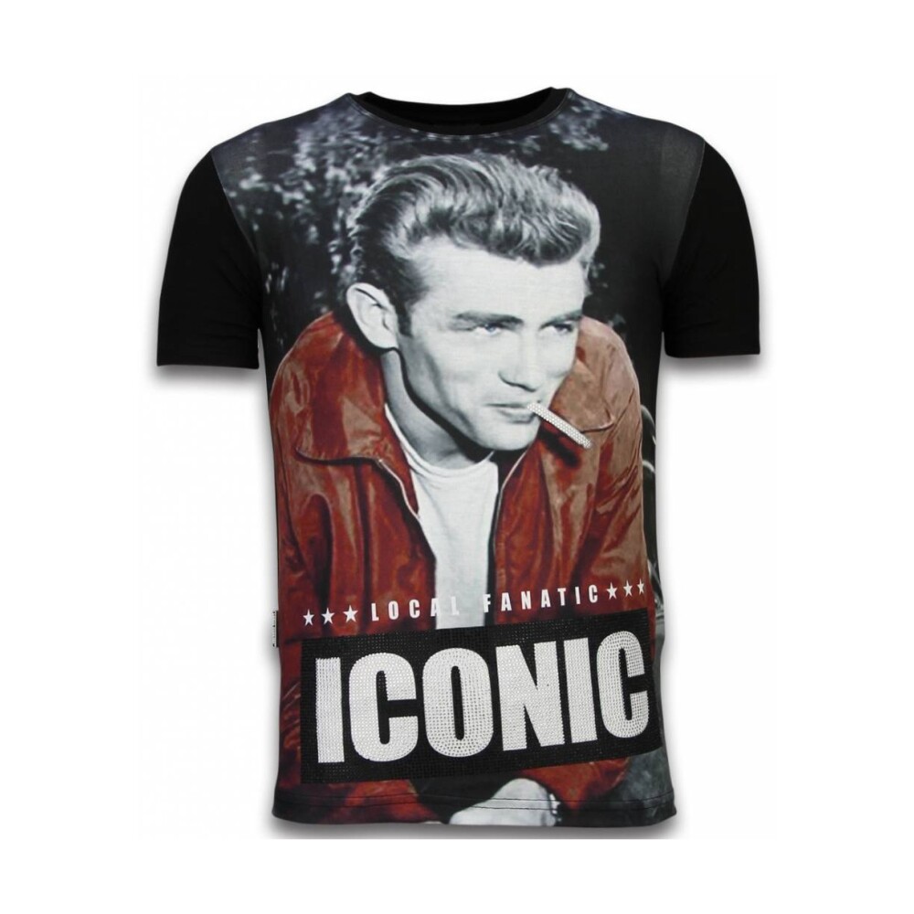 Zwart Gangster Marilyn Digital Rhinestone T skjorte Zwart Gangster Marilyn Digital Rhinestone T skjorte
