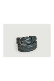 Elasticated braided leather belt