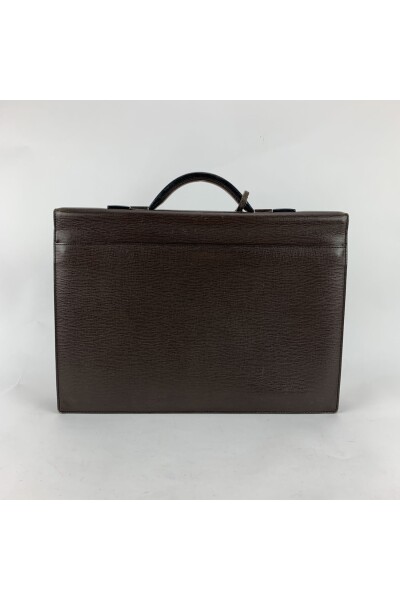 Textured Leather Briefcase Work Bag