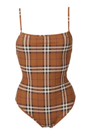 One Piece Swimsuit With Checkered Print