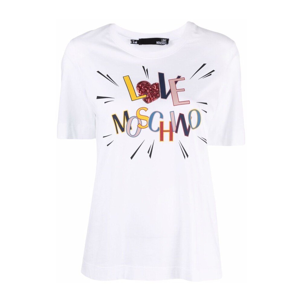 Love Moschino , T-shirt ,White female, Sizes: 38 IT, 42 IT, 44 IT, 40 IT