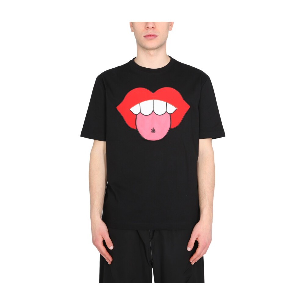 Mouth Pattern Applied T-Shirt