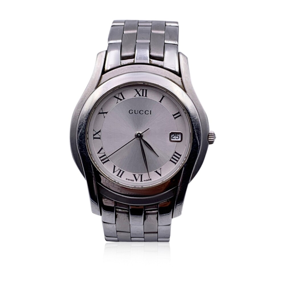 Pre-owned Stainless Steel Uni Wrist Watch Mod. 5500