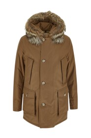 Marrone Arctic Down Jacket With Removable Fur