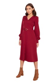 Dress with V -neck and spectacular sleeves of the SPU189