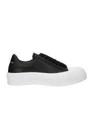 Deck Lace Up Plimsoll in Black Sneakers