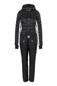Grete Striped Quilted Hooded Down Ski Suit