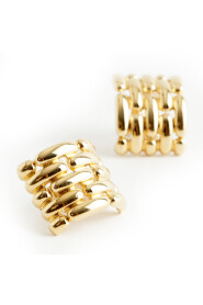 Pre-owned structured clip on earrings