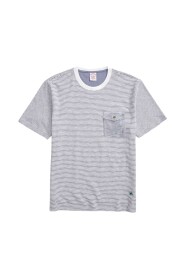 Striped Slub Cotton Pocket T-Shirt