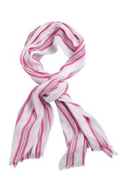 Cotton and striped linen scarf
