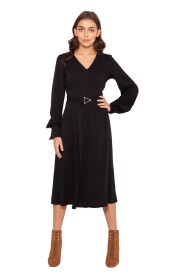 Dress with V -neck and spectacular sleeves of the SPU189