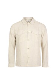 Organic linen overshirt with pockets