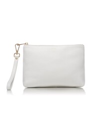 LEATHER STANDING POUCH WHITE