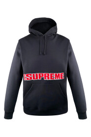 Supreme hooded sweatshirt „Logo embroidery“ -black