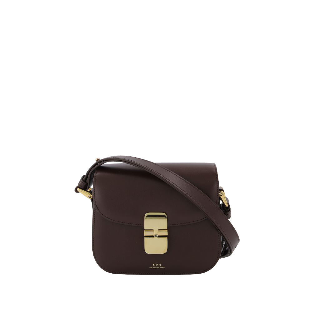 A.p.c. Grace Mini Bag in Brown Leather Brun, Dam