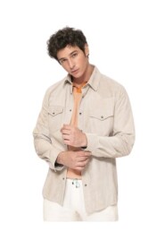 Suede leather overshirt