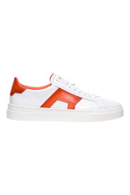 Leather double buckle sneakers