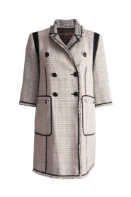 Pre-owned tweed coat with ¾ sleeves