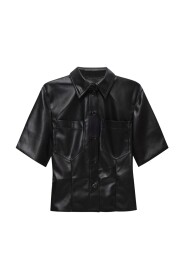 ‘Sabine’ vegan leather shirt