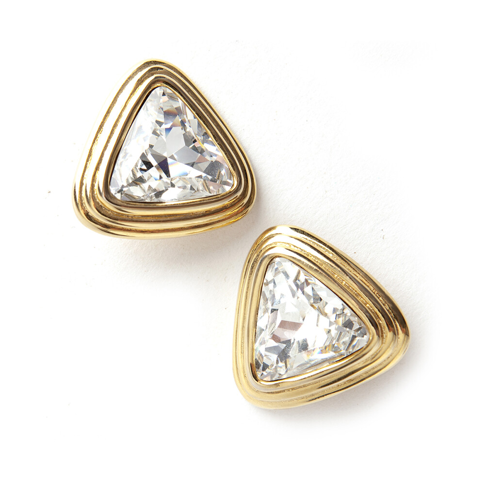 Valentino Vintage Pre-owned triangle earclips Gul, Dam