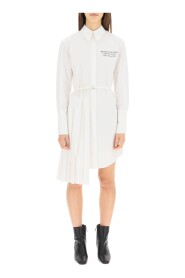shirt dress with pleated panel