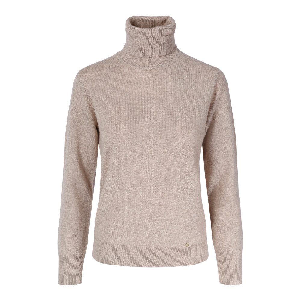 Beige CASSIE CASHMERE GENSER MED HØY HALS | tirillm Beige Cashmere genser Stenströms Kashmir genser - Dameklær er billig