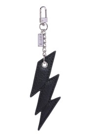 LEATHER LIGHTNING CHARM W/SILVER