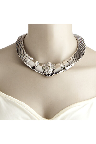 silver necklace choker