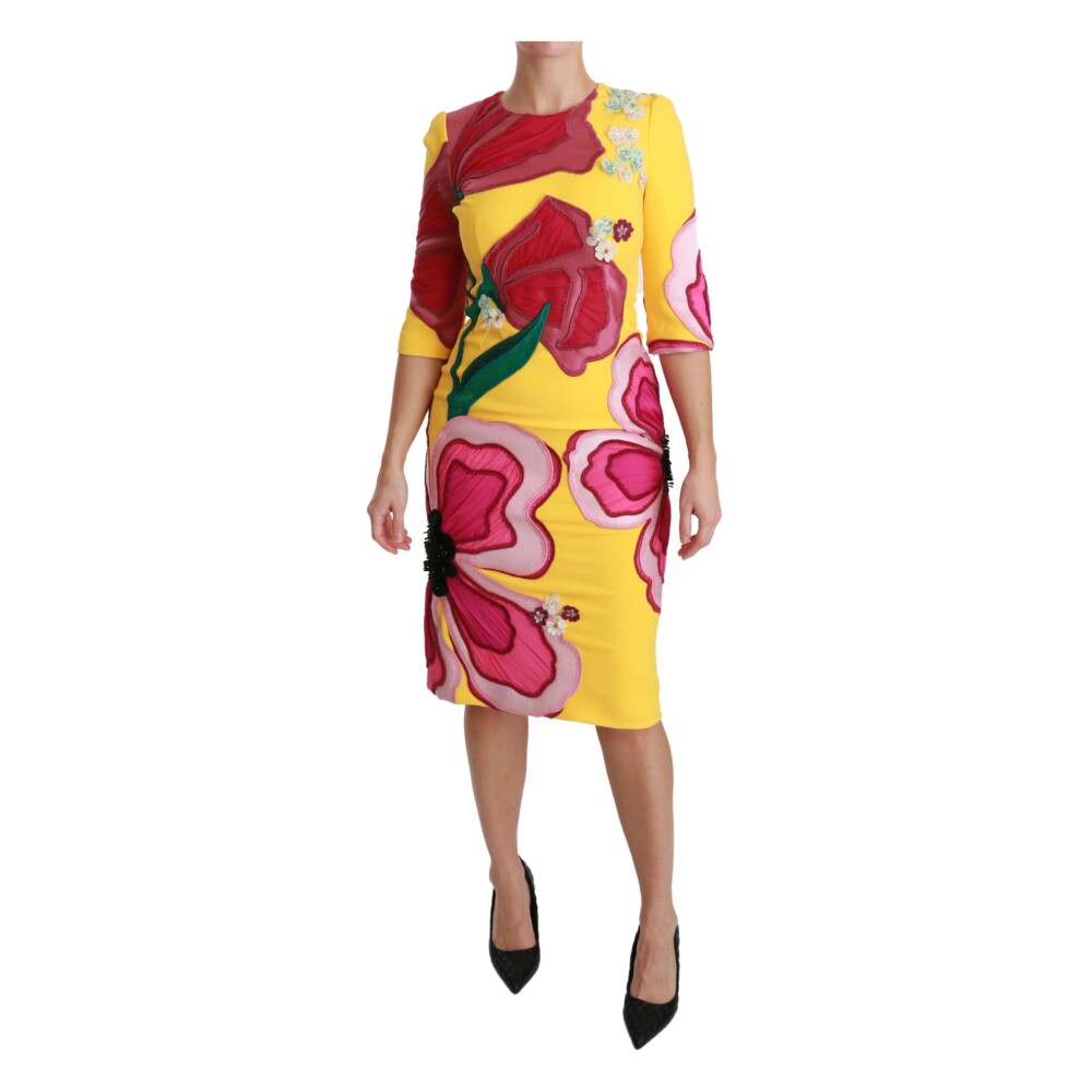 Blumenkristall-Bodycon-Hülle-Kleid | Dolce & Gabbana | Freizeitkleider