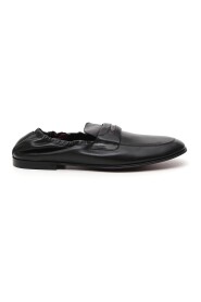 logo plaque leather loafers