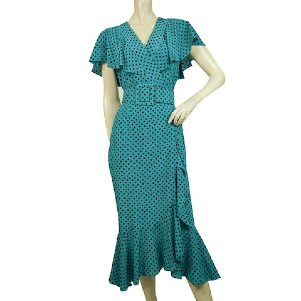 Pre-owned Polka Dot Long Dress
