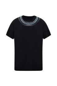 Slim fit T-Shirt with tag effect embossed chain collar