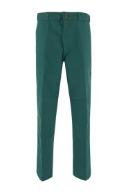 Trousers in polyester with straight leg fit