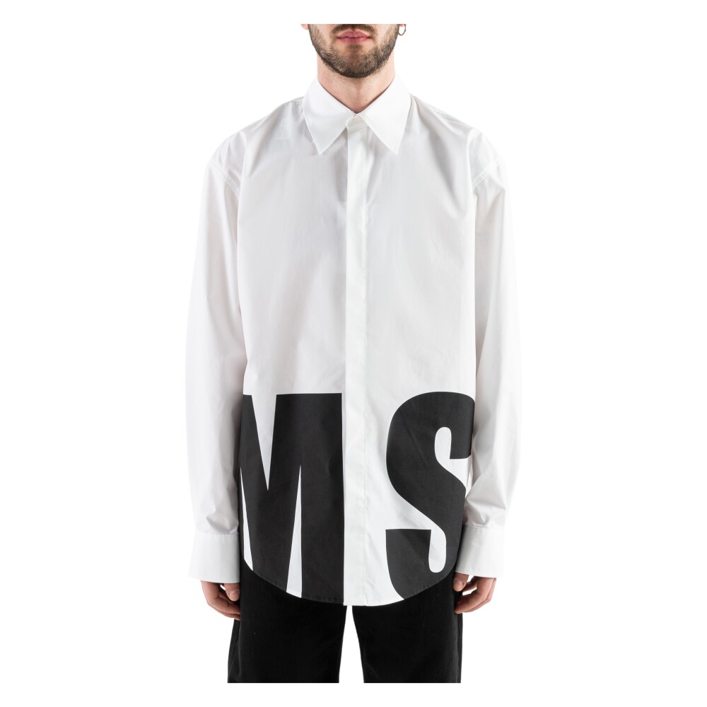 Msgm - Långärmade skjortor - Vit -  Herr - Storlek: 40,39,41